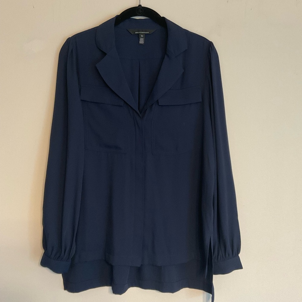 White House Black Market Long Sleeve Blouse~Size XS~Officer Blue~NWOT